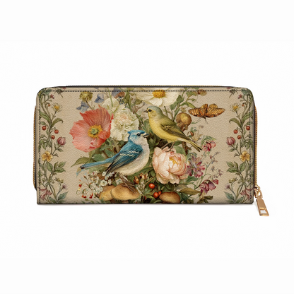 Shineful Leather Clutch Purse With Wristlet Strap Handle Whispering Garden