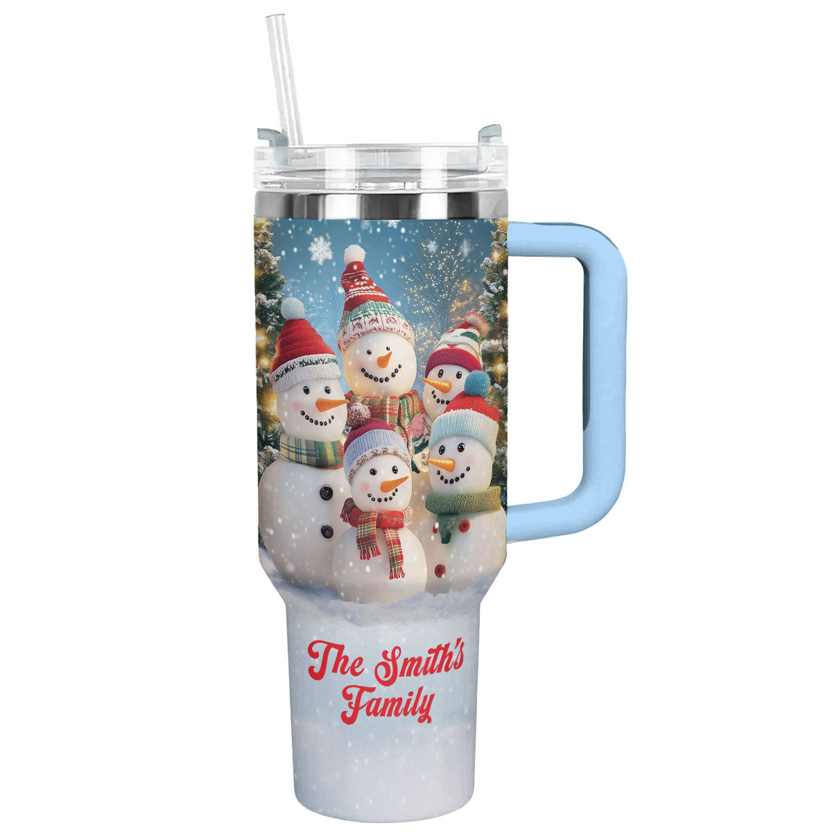 Shineful Tumbler Personalized Snowmen Family