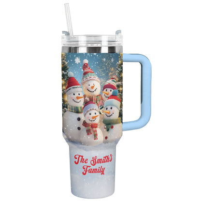 Shineful Tumbler Personalized Snowmen Family