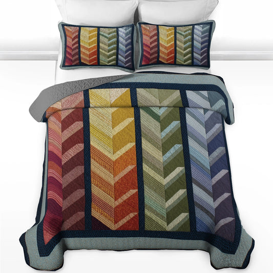 Shineful All Season Quilt 3-Piece Set Harvest Path Lines