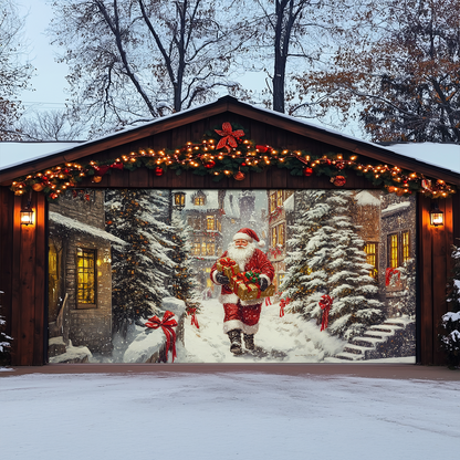 Shineful Garage Door Banner Decoration - Santa's Enchanted Arrival