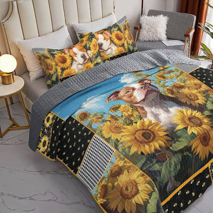 Shineful All Season Quilt 3-Piece Set Pitbull Sunshine