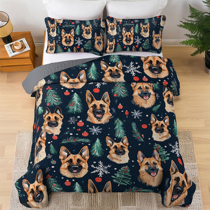 Shineful All Season Quilt 3-Piece Set Loyal German Shepherd