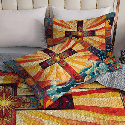 Shineful All Season Quilt 3-Piece Set Waves of Faith