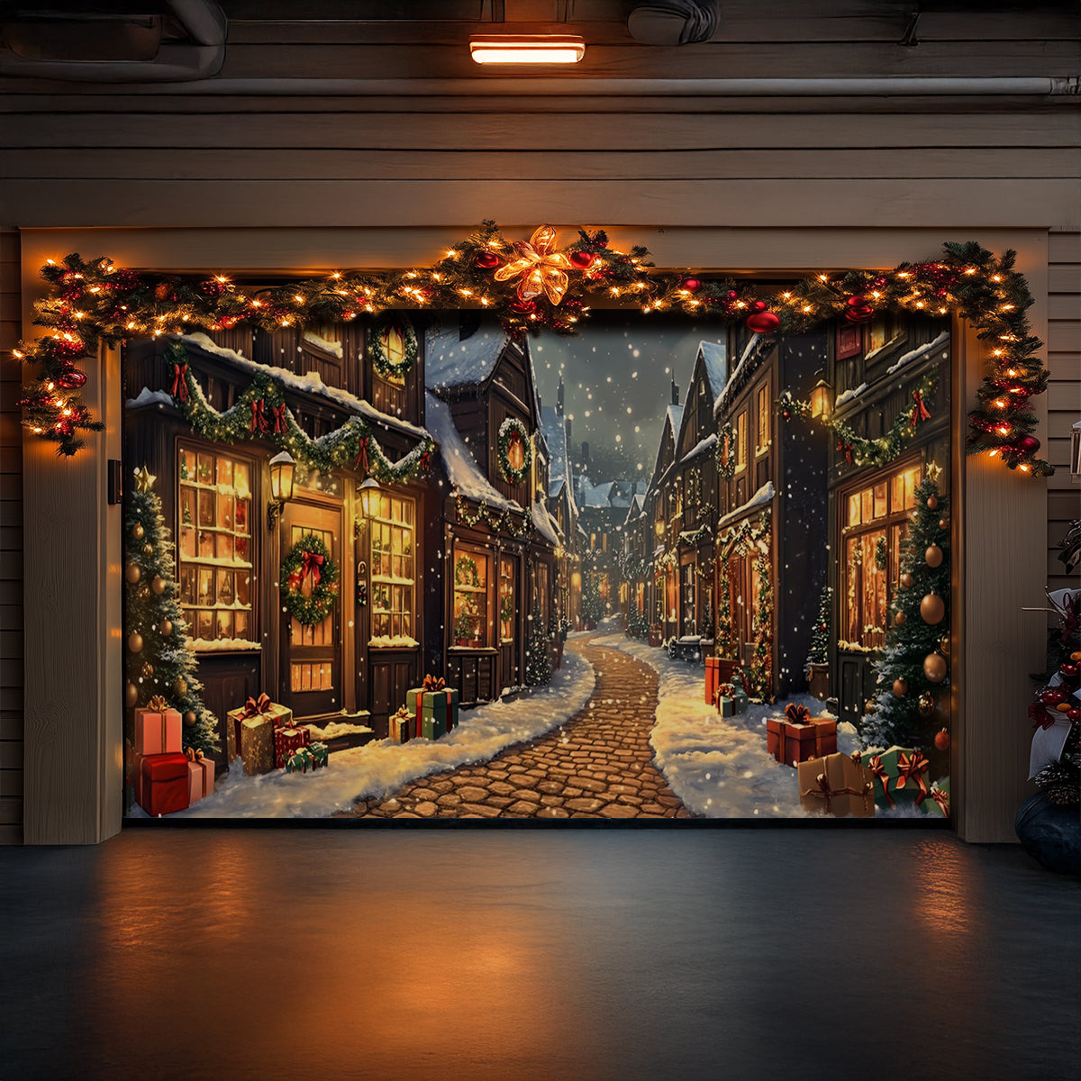 Shineful Garage Door Banner Decoration Christmas Street