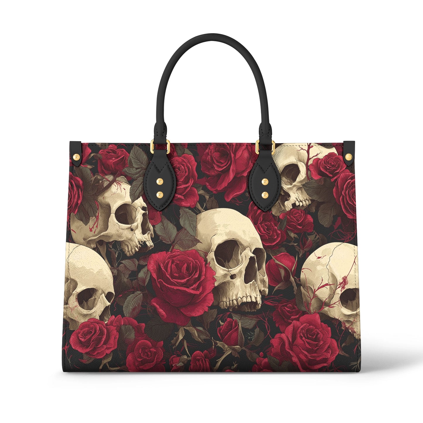 Shineful Leather Bag Crimson Skull Garden