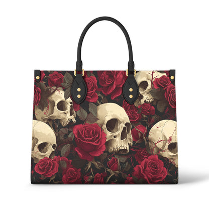 Shineful Leather Bag Crimson Skull Garden