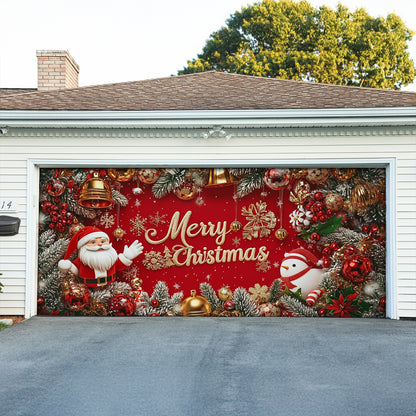 Shineful Garage Door Banner Decoration Festive Santa's Greeting