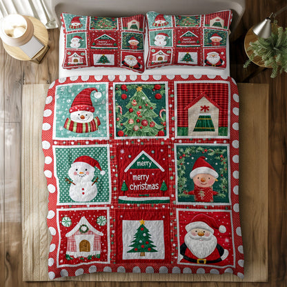 Shineful Flat Print All Season Quilt 3-Piece Set Merry Christmas