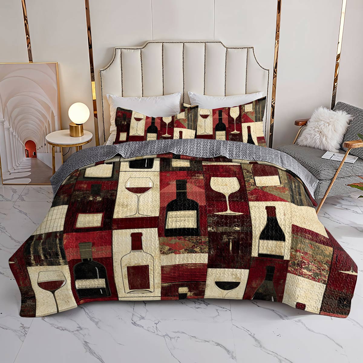 Shineful All Season Quilt 3-Piece Set Angelic Wine