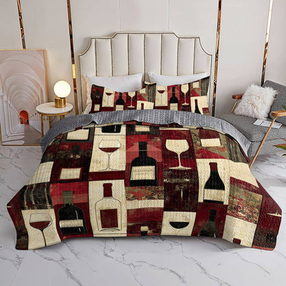 Shineful All Season Quilt 3-Piece Set Angelic Wine