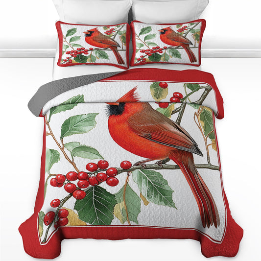 Shineful All Season Quilt 3-Piece Set Vivid Cardinal