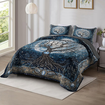 Shineful All Season Quilt 3-Piece Set Moonlit Tree Of Life