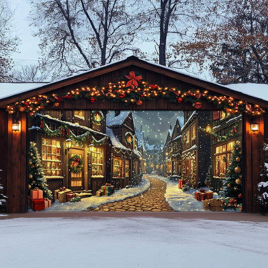 Shineful Garage Door Banner Decoration Christmas Street