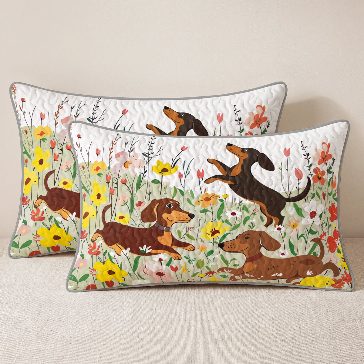 Shineful Quilt 3-Piece Set Spring Pup Joy