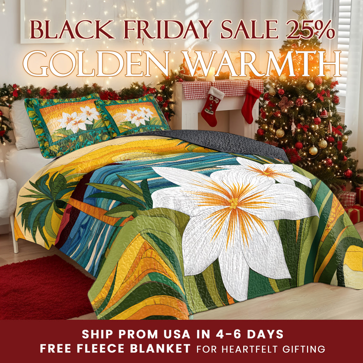 Shineful Quilt 3-Piece Set Island Lily