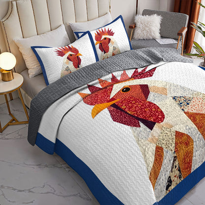 Shineful All Season Quilt 3-Piece Set Feathered Glory Quilt