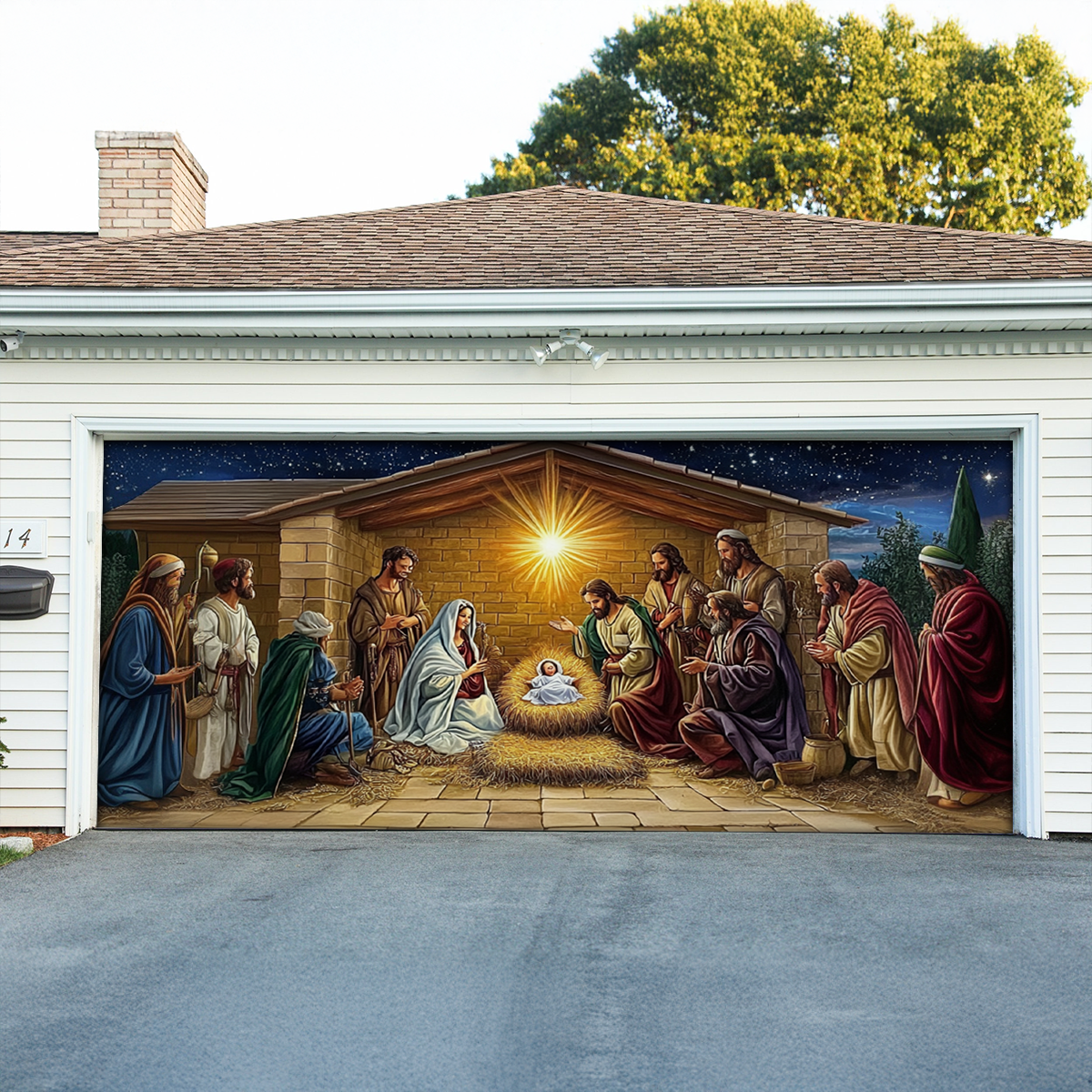 Shineful Garage Door Banner Decoration - Sacred Night