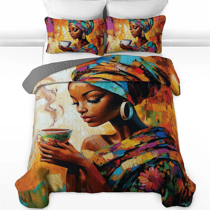 Shineful All Season Quilt 3-Piece Set - Black Women Beauty