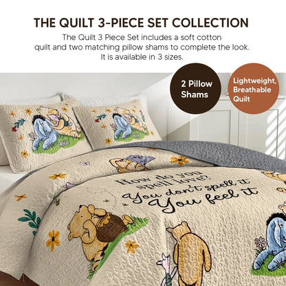 Shineful Quilt 3-Piece Set Pooh The Love