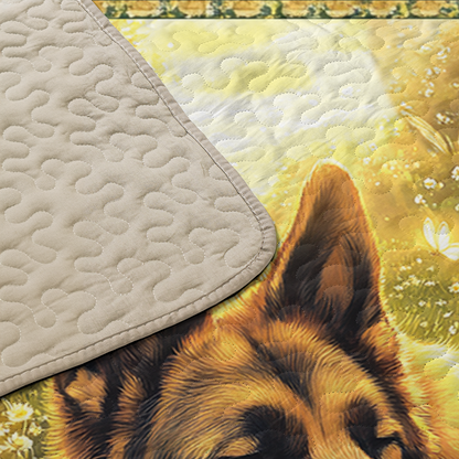 Shineful All Season Quilt 3-Piece Set Dreaming In Daisies German Shepherd