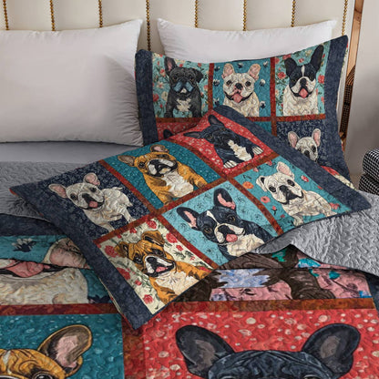 Shineful All Season Quilt 3-Piece Set Vintage Bulldogs