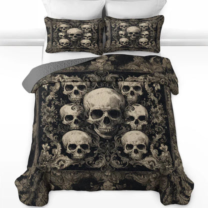 Shineful Quilt 3-Piece Set Gothic Skull Majesty