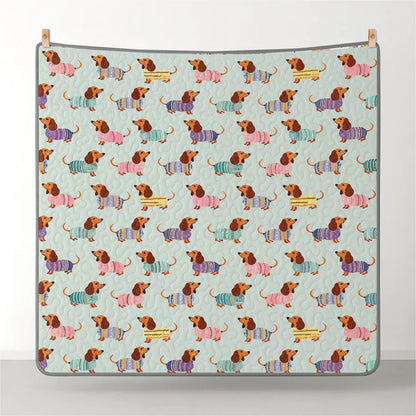 Shineful Quilt 3-Piece Set Colorful Dachshunds