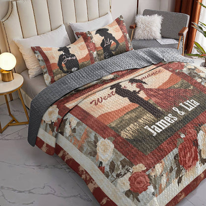 Shineful All Season Quilt 3-Piece Set - Personalized Cowboy Western Romance