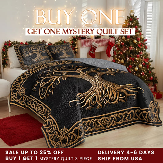 Shineful Quilt 3-Piece Set Celtic Tree