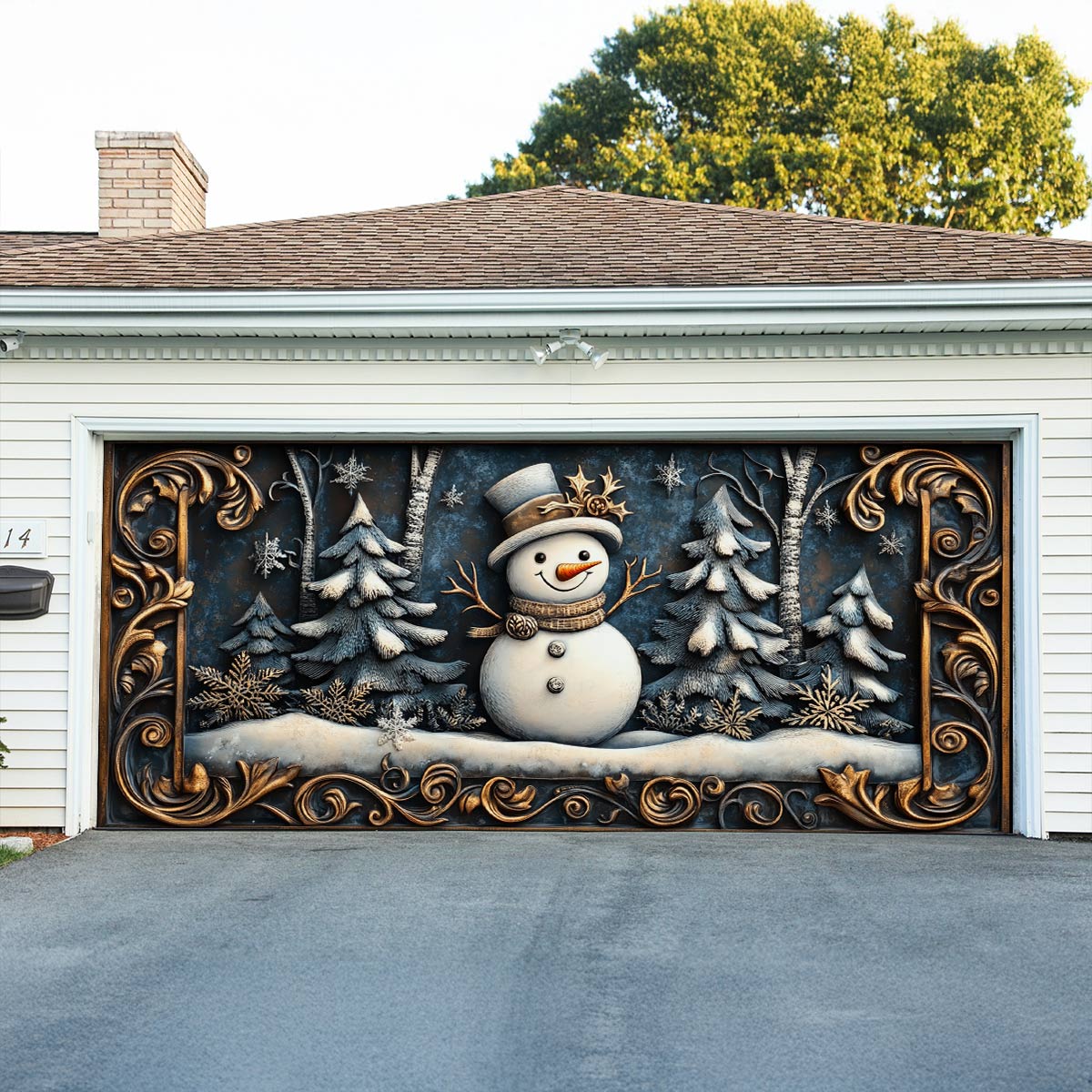 Shineful Garage Door Banner Decoration Winter Magic