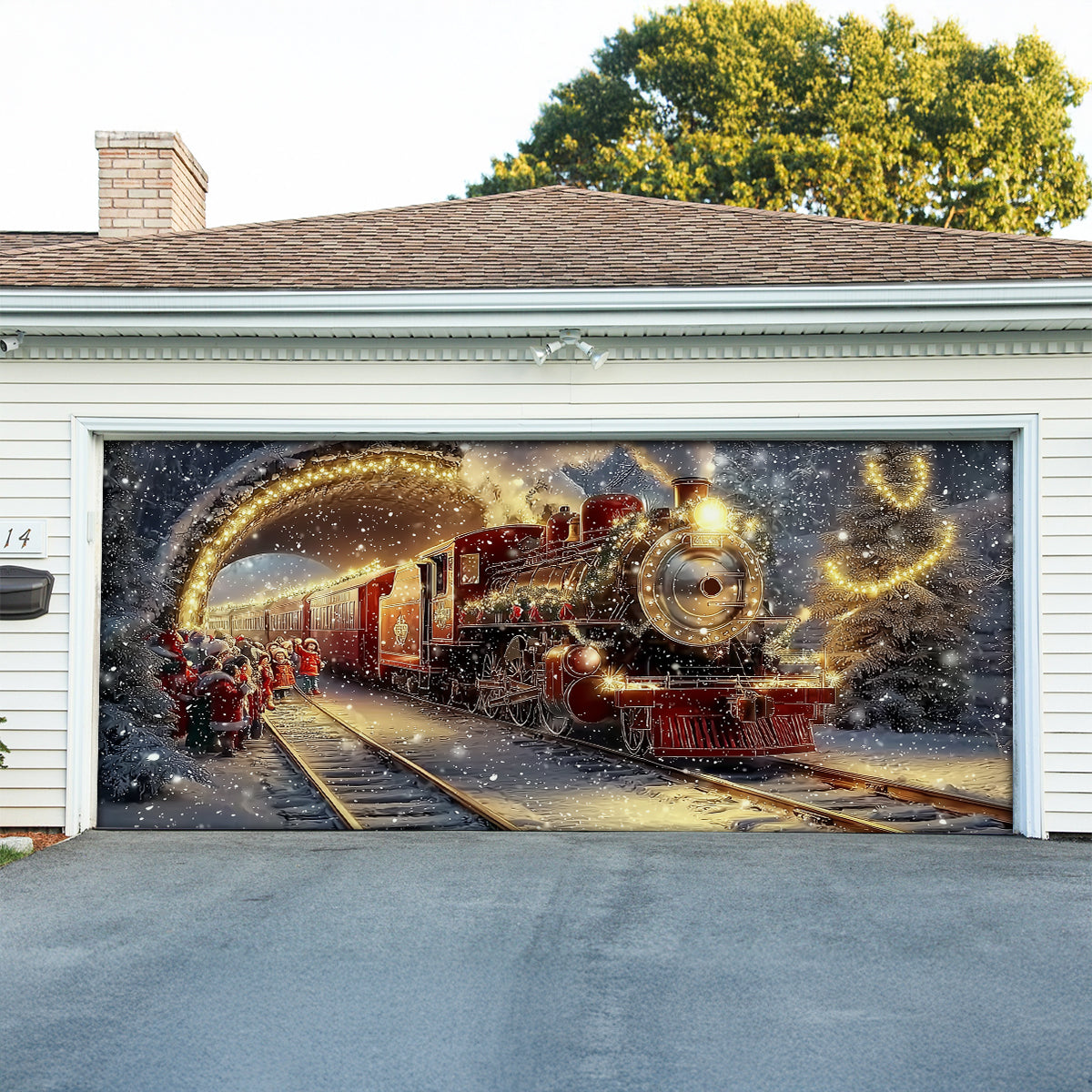 Shineful Garage Door Banner Decoration - Holiday Express