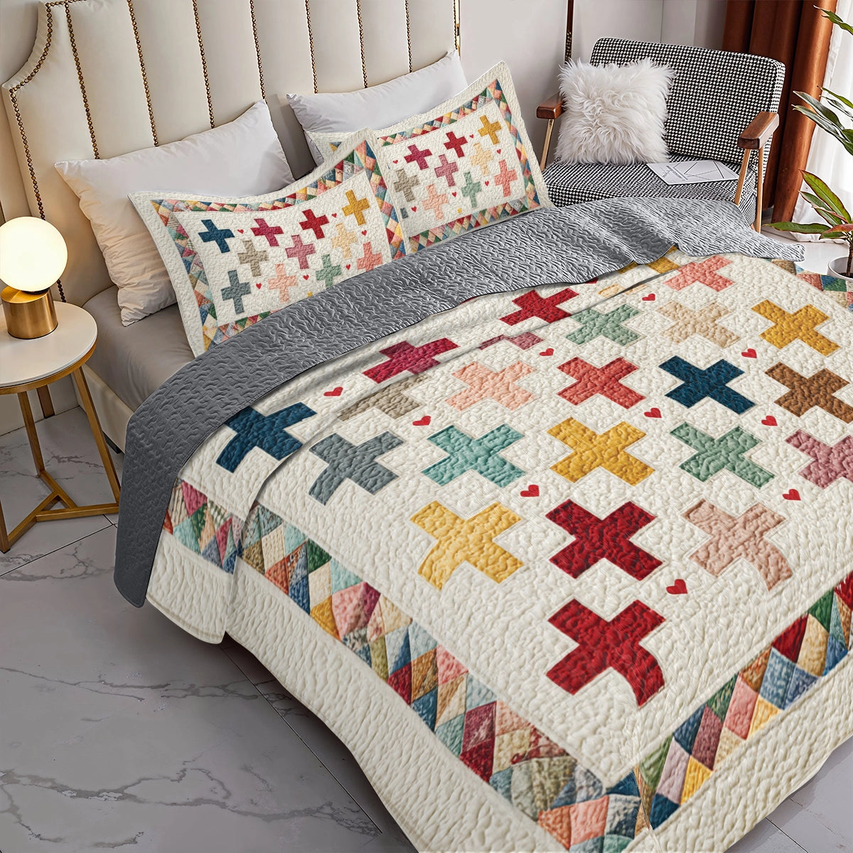 Shineful All Season Quilt 3-Piece Set Classic Patchwork