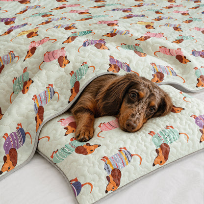 Shineful Quilt 3-Piece Set Colorful Dachshunds