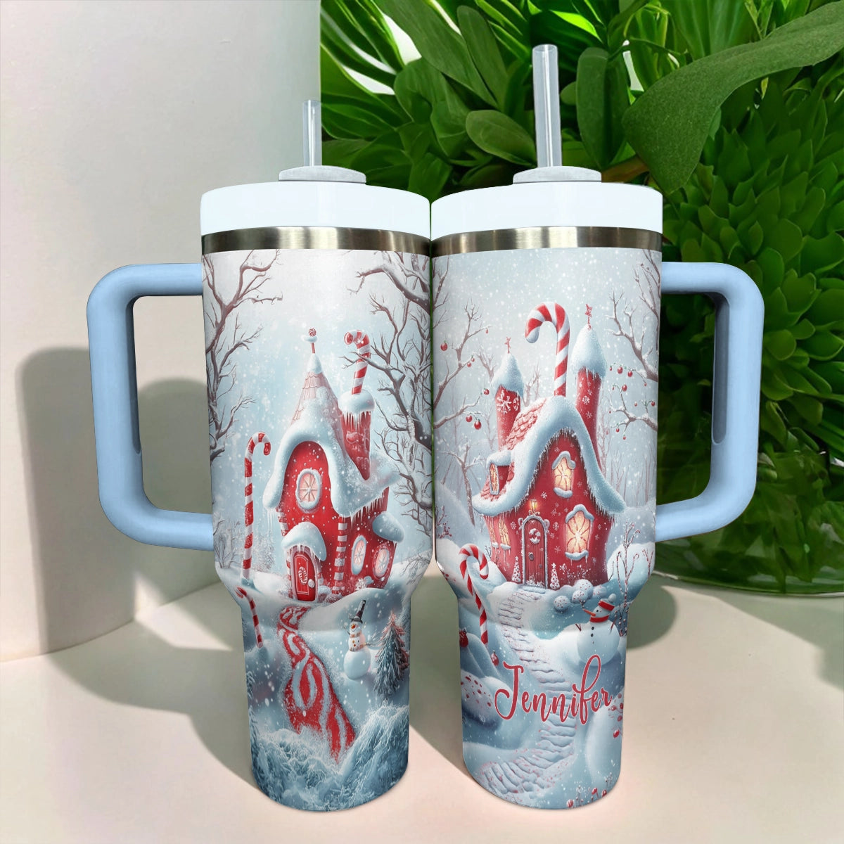 Shineful Tumbler Personalized Candy Cane Wonderland