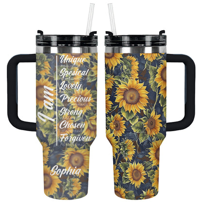 Shineful Personalized Tumbler Sunflower Affirmation