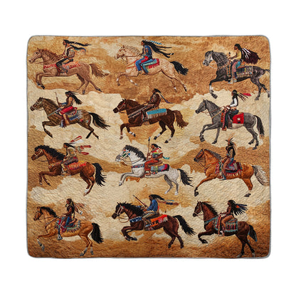 Shineful All Season Quilt 3-Piece Set Native American Hunting Traditions