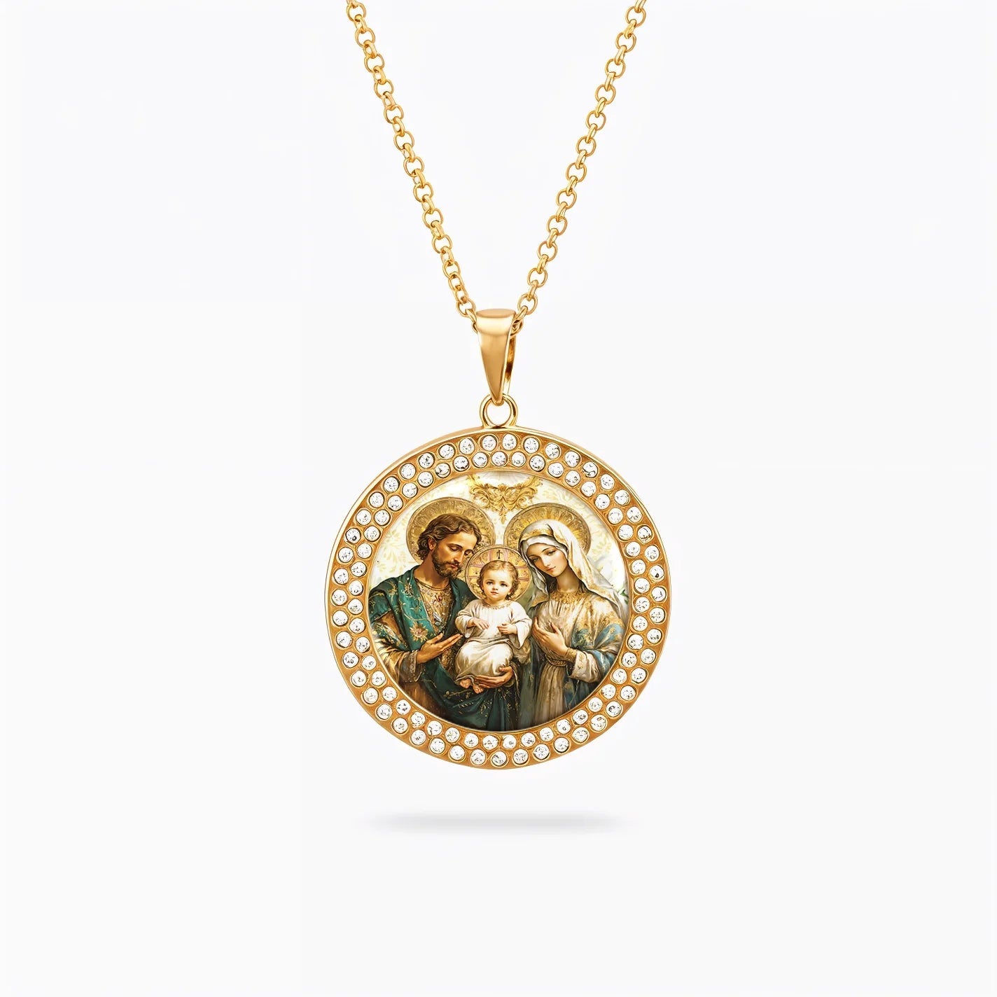 Shineful Necklace Sacred Holy Family Medallion