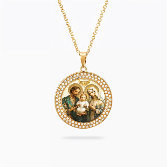 Shineful Necklace Sacred Holy Family Medallion