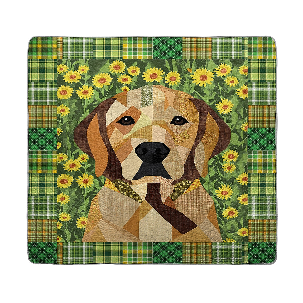 Shineful All Season Quilt 3-Piece Set - Flowers & Labrador Dreams