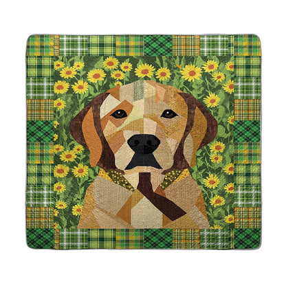 Shineful All Season Quilt 3-Piece Set - Flowers & Labrador Dreams