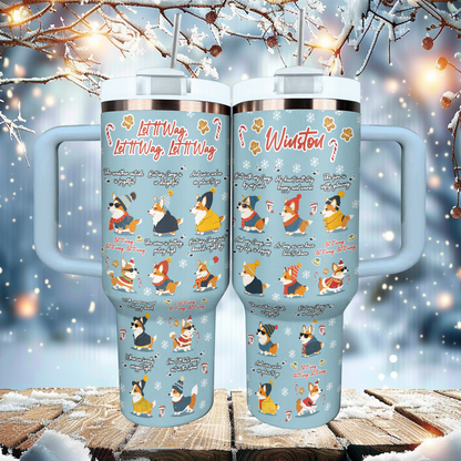 Shineful Personalized Tumbler Let It Wag Corgi Love