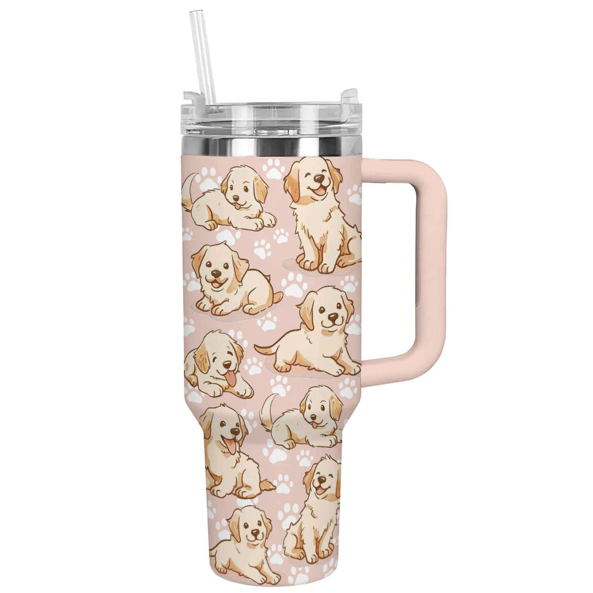 40 Oz Golden Retriever Shineful™ Tumbler Baby Golden Nl09 Pink 40Oz