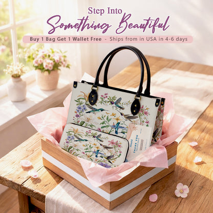 Shineful Leather Bag Hummingbird Winged Bloom