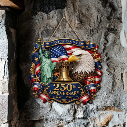 Shineful Freedom Crest Wood Sign