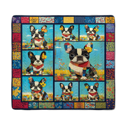Shineful All Season Quilt 3-Piece Set - Frenchie Patchwork Paradise