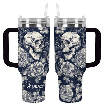 Shineful Tumbler Personalized Skull Garden