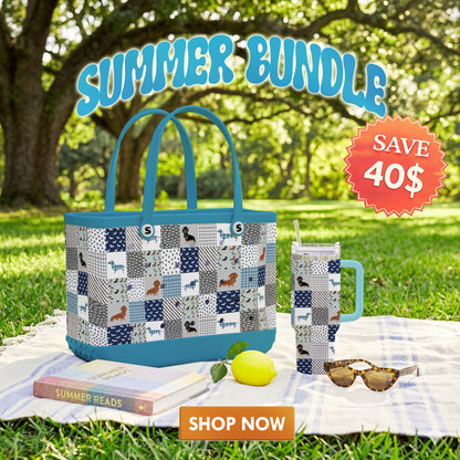 Shineful Bundle Beach Bag And Tumbler Dachshund Delight