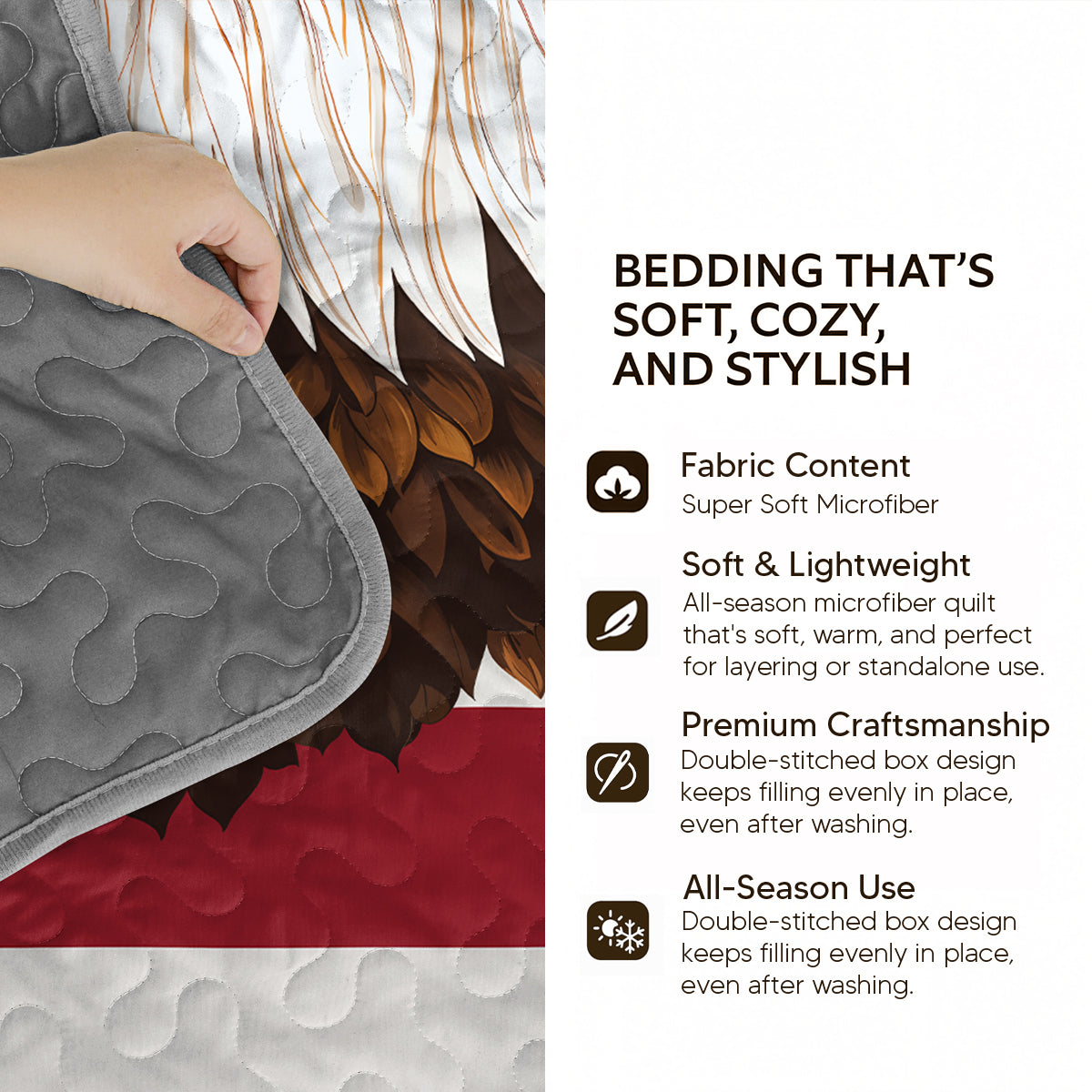 Shineful Quilt 3-Piece Set American Eagle