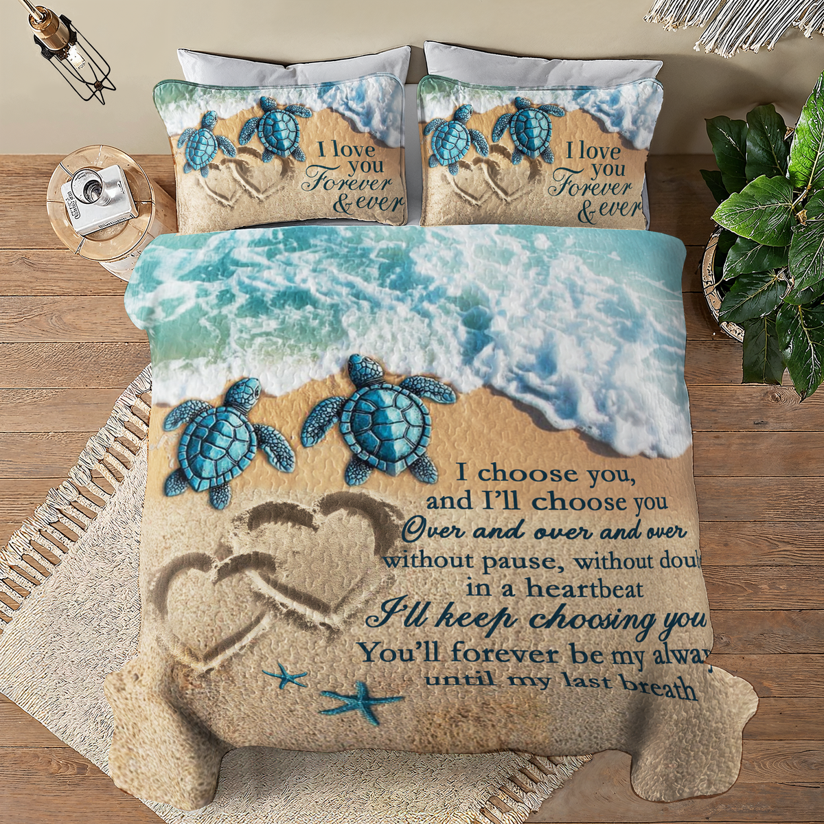 Shineful All Season Quilt 3-Piece Set Turtle Lover